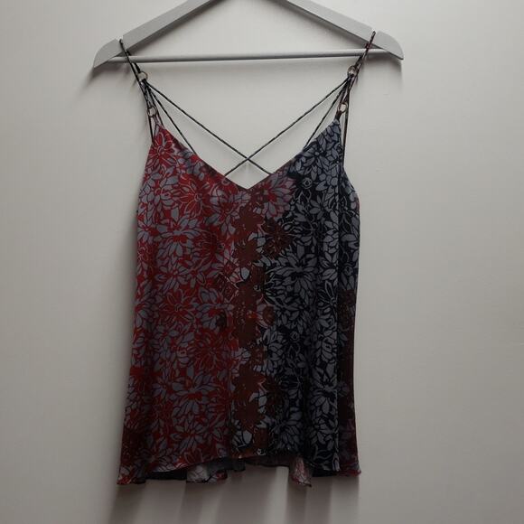 Cinq à sept 100% Silk Strappy Criss Cross Blouse Women's Small - Picture 1 of 11